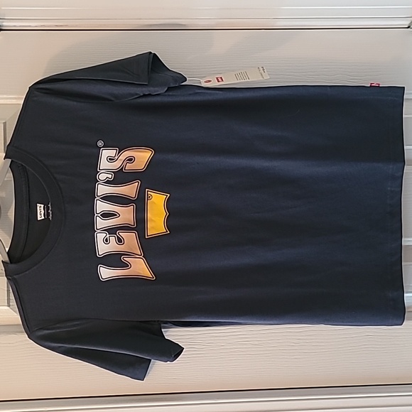 LEVIS BRAND BOY'S BLUE SHORT SLEEVE T-SHIRT SIZE LARGE - Picture 1 of 10